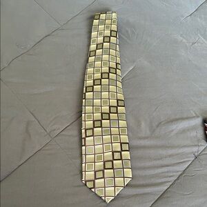 Alexander Julian Geometric Yellow and Brown Tie